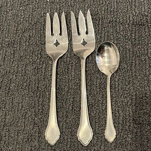 Oneida Summer Mist-Autumn Glow Serving Utensils Serving Forks & Sugar Spoon